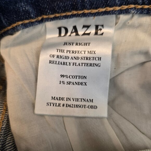 Daze Go Getter Jeans Distressed High Rise Flare Leg New Blue Size 26 - Picture 13 of 17